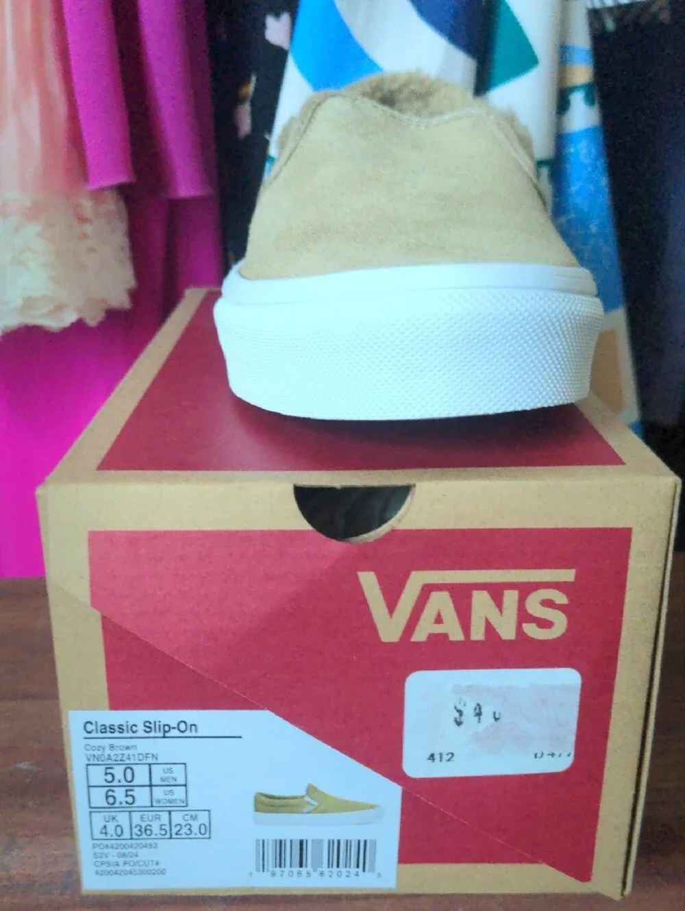 Vans Slip-On in Tan and White